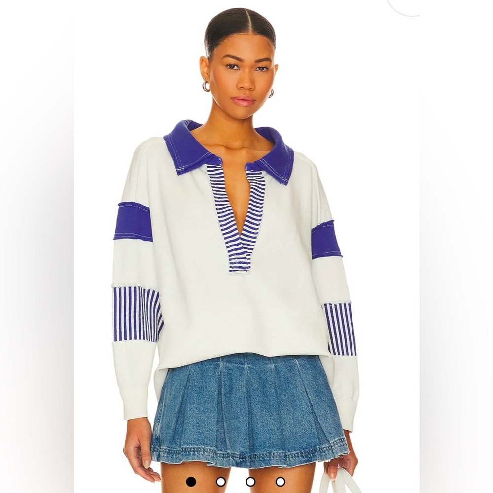 Free People Clean Prep Polo xl